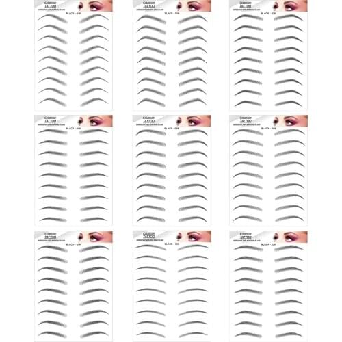 9 Sheets Long Lasting Cosmetics For Makeup 3D Eyebrows Tattoo Ecological Waterproof Salon False Natural Stickers Grooming Home