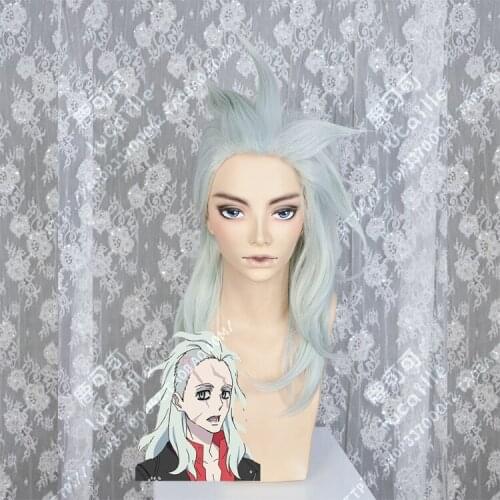 Anime Sirius the Jaeger Mikhail Wig Cosplay Silvery Grey Heat Resistant Synthetic Hair Wig + Wig Cap