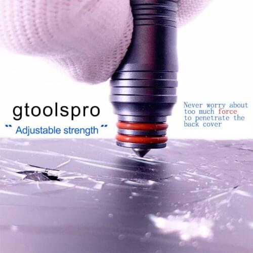 Automatic Center Punch Rear Glass Crash Pen Adjustable Spring Loaded Metal Drill for Phone Back Cover Housing Repair Tool