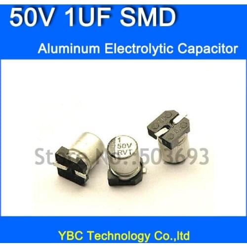 Free Shipping 200pcs/lot 50V 1UF SMD Aluminum Electrolytic Capacitor 4*5MM