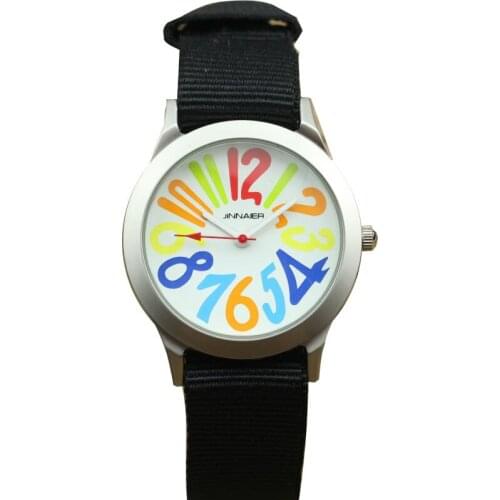Free shopping children big and cute scale dial cartoon army watch little and middle student simple design quartz interest clock