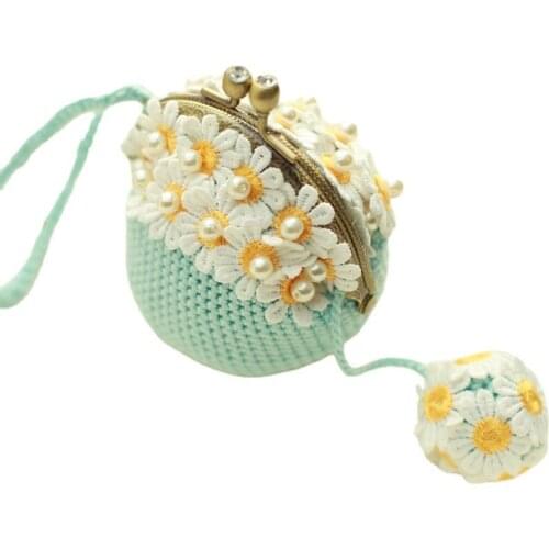 Flower handbag Crochet Kit Needlework DIY Knitting Set Crocheting Craft handmake Project With Materials intruction vedio