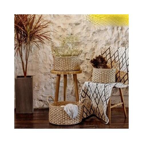 Storage Basket Decorative Grass Woven Storage Box Hamper Nordic Ins Storage Basket