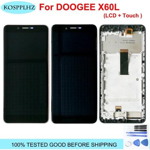 For Doogee X60L LCD Display Touch Screen Digitizer Assembly 100% Perfect Work For Doogee X60 / X60L Phone Display With Frame
