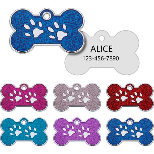 Anti-lost Custom Dog ID Tag Engraved Pet Dog Collar Accessories Personalized Cat Puppy ID Tag Stainless Steel Paw Name Tags