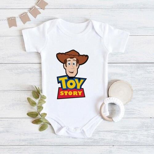 Cowboy Woody Toy Story Baby Jumpsuit Harajuku Summer Short Sleeve Printed Newborn Bodysuits O-neck Casual Toddler Romper