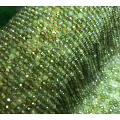 GREEN APATITE/TSAVORITE round faceted 3MM 37cm for DIY jewelry making loose beads FPPJ wholesale beads nature