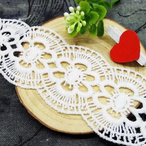 GXINUG 1 Yard Plum Blossom Eyelash Lace Ribbon Trims Lace Fabric Embroidered For Sewing Dress Garment Accessories DIY Decoration