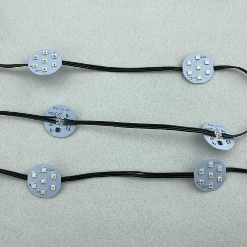 20pcs/set DC24V 40mm PCBA(7 LEDs)UCS1903 addressable pixel light;1.68W;non-waterproof;with all black wire;15cm wire spacing