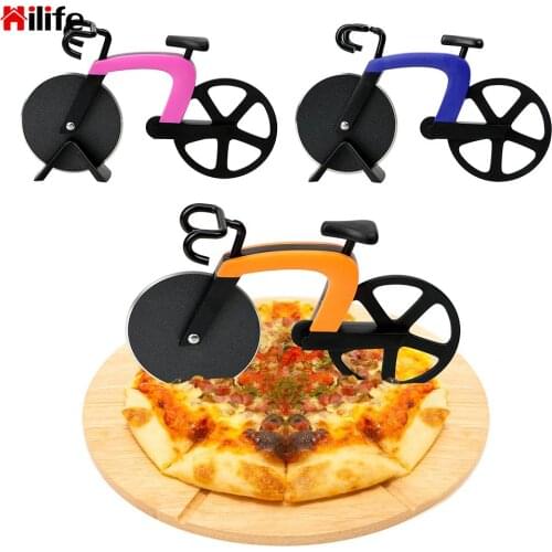 Pizza Knife Bakeware Bicycle Pizza Cutter Home Kitchen Accessories Pastry Pasta Dough Baking Tools Stainless Steel