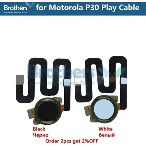 Fingerprint Flex Cable for Motorola P30 Play Home Button Sensor Flex Cable Ribbon for Moto P30 Play Replacement Part Black White