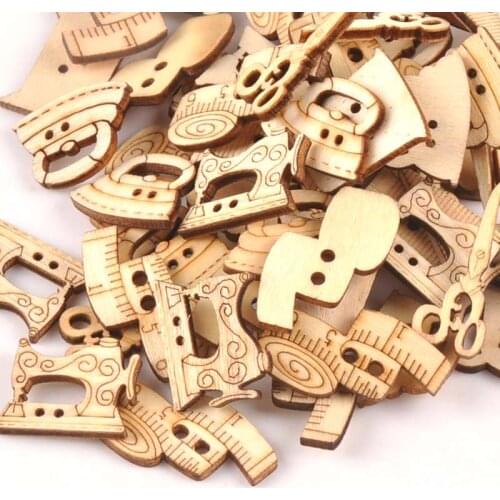 25pcs 18-30mm Natural Sewing Tool Wood Crafts DIY Scrapbooking For Wooden Ornament Home Decoration Sewing Accessories m0901x