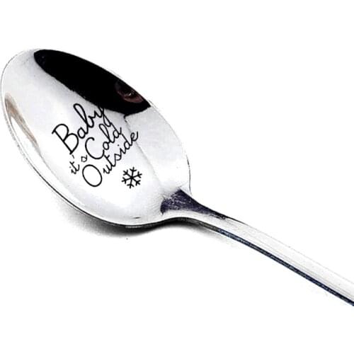 Christmas Gift letter Long Spoon New Year Present Party Favor Souvenir Christmas Present