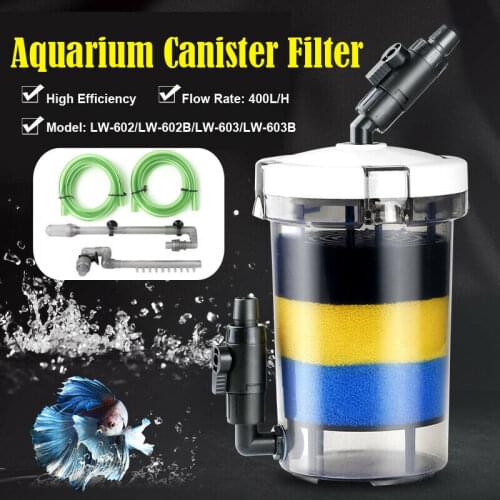 Transparent Mini External Canister Filter Water Purifying Fish Tank Aquarium Mini Filter Barrel Home Pump Filtration System