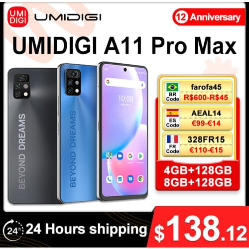 [World Premiere]UMIDIGI A11 Pro Max Global Version 4/8GB+128GB 6.8"FHD+Screen Helio G80 48MP AI Triple Camera 5150mAh Smartphone