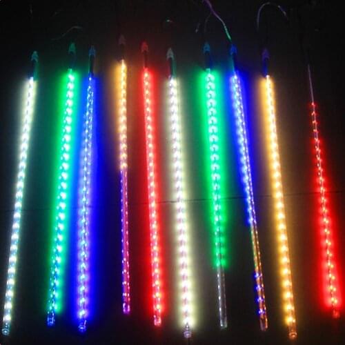 10pcs Meteor shower led lights,solar indoor and outdoor waterproof colorful lights,decorative flowing water waterfall led lights