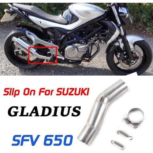 SFV 650 Motorcycle Exhaust Muffler Escape Middle Pipe Tube DB-killer Slip On For Suzuki SFV650 Gladius 2009-2015 Exhaust