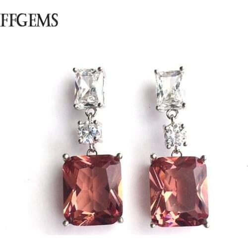 FFGems New Zultanite Earrings Real 925 Silver Sterling Diaspore Stone Color Change Gold Plated Fine Jewelry For Women Party Gift
