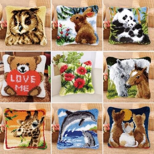 Animals Latch Hook Kit Knooppakket Smyrna Button Package Klink Haak Knoopkussen Pakket Button Pad Package Handwerken Knooppakket