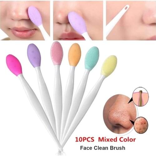 1/5/10PCS Double-Sided Silicone Nose Brush Wash Face Brush Multi-Dimensional Clean Btools Clean Brush To Black Head Brush