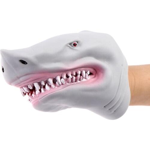 1 Pc Shark Hand Puppet TPR Gray Shark Hand Puppet Glove Telling Story Doll Props