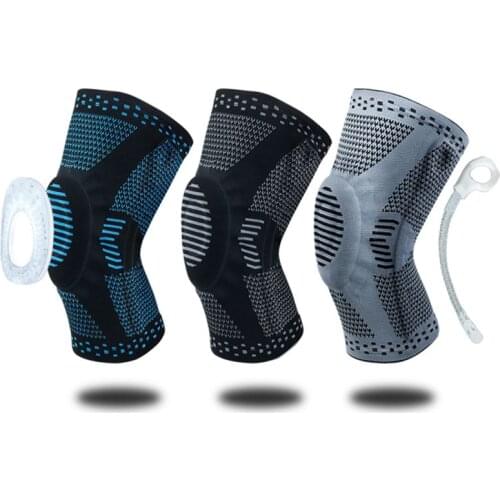 1 pcs Knee Patella Protector Brace Silicone Spring Knee Pad Basketball Running Compression Knee Sleeve Support Sports Kneepads