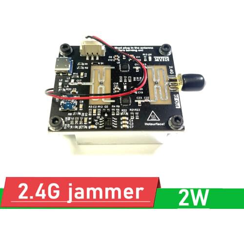 2.4G WiFi Jammer signal Sweep Frequency nearby interference shield 2W RF POWER amplifier for 2.4GHZ Bluetooth DC 12V