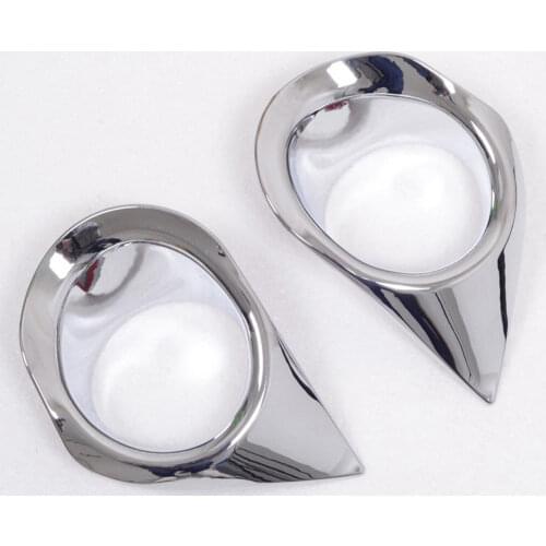 2pcs/set Chrome Car Front Fog Lights Lamps Covers Trim Decal Frame Fit For Peugeot 2008 2014 Car Styling Decoration Accessories