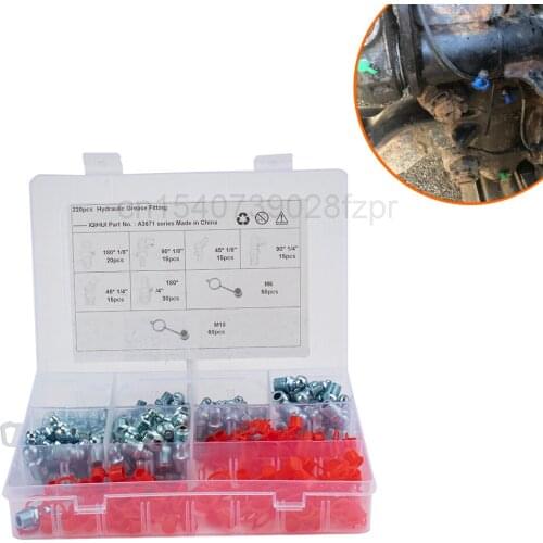 220 Boxed Grease Fittings Galvanized Grease Straight Fittings 45 ° Curved Fittings 90 ° Curved Fittings Kit