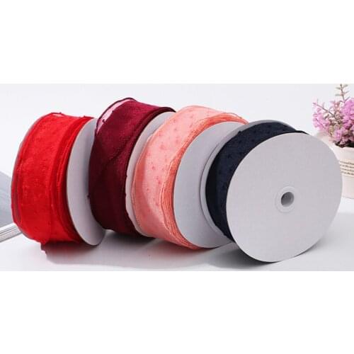 25 Yards/roll 2''5cm Bubble Chiffon Gauze Ribbon Christmas Gift DIY Handmade Snow Gauze Ribbon Wedding Birthday Party Decor Tape