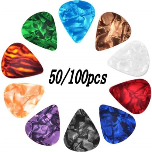 50/100 Pcs New Acoustic Pick Guitar Picks Plectrum Celluloid Electric Smooth Guitar Pick Accessories 0.46mm 0.71mm 0.81mm 0.96mm