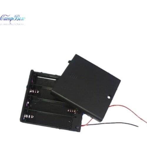 50Pcs 4xAAA Battery Case Holder Socket Wire Junction Boxes With Wires, Switch&Cover