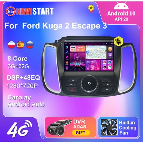 2Din Car Radio For Ford Kuga 2 Escape 3 2012-2019 Android 10 Auto Audio Multimedia Stereo Player WIFI GPS Navigation No DVD CD
