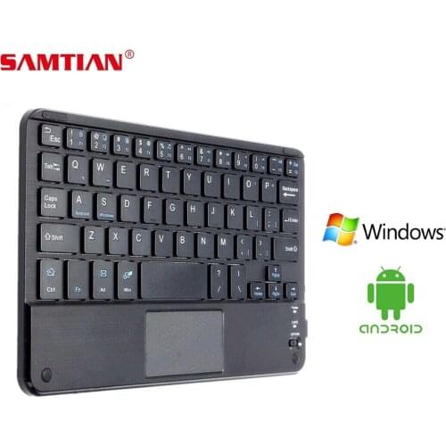 SAMTIAN BT 3.0 Bluetooth Keyboard Wireless Keyboard with Touch Pad Support Android Windows iOS System for Laptop Phone Tablet