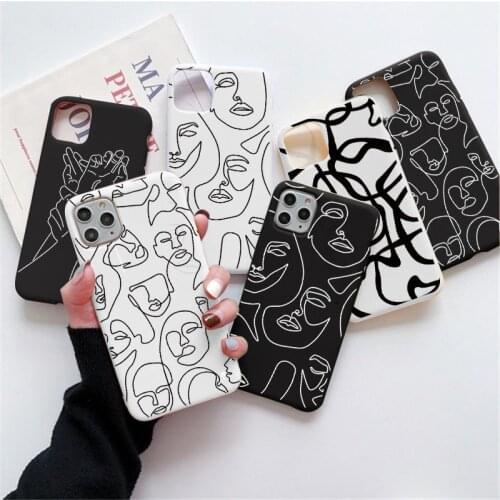 Case For Samsung Galaxy A52 A71 A50 A12 A51 A21S S21 S10 A31 A40 A32 S20 FE S9 Plus Ultra Abstract Art Line M12 A10 A72 S8 Cover