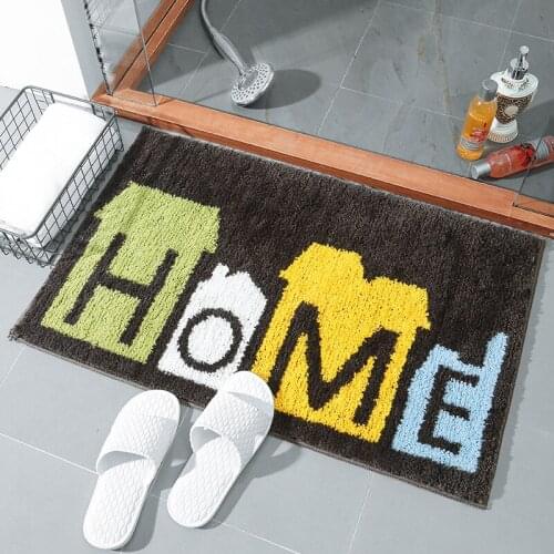 Black Household Rug Kitchen Bedroom Rug Bathroom Bathroom Absorbent Mat Foot Mat
