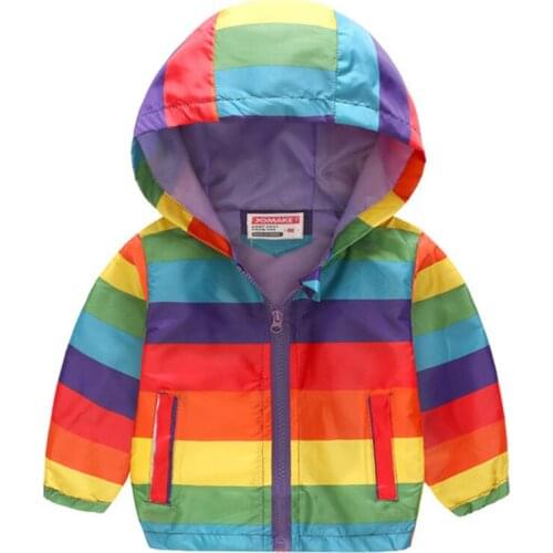 2019 Spring Autumn Boys Girls Windbreaker Coat Baby Boy Kids Cartoon Hooded Outwear Girl Clothes Children Coats Jacket Clothing