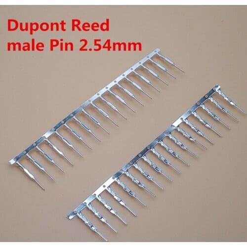 100Pcs 2.54mm Male Pins Long Dupont Head Reed/plug Crimp Pin Jumper Terminal Connector