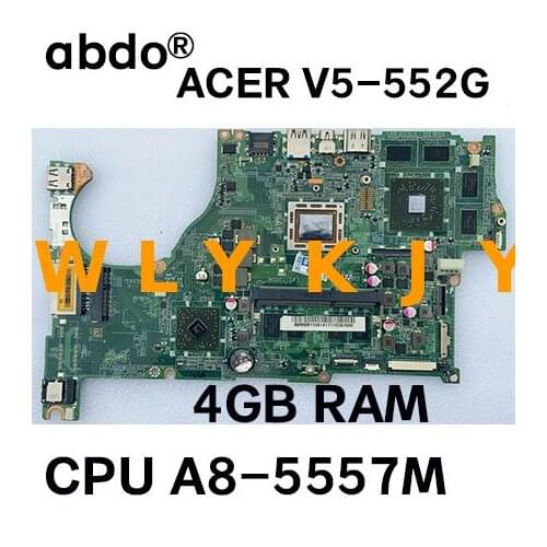 For Acer V5-552G V5-552 laptop motherboard DA0ZRIMB8E0 with CPU A8-5557M GPU HD8750M 2GB 4GB RAM tested 100% work