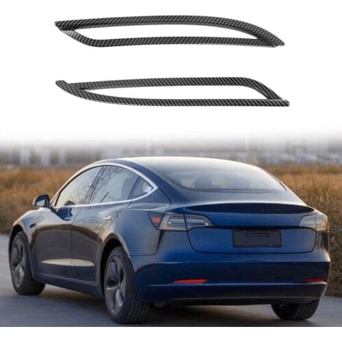 For Tesla Model 3 Y 2021 Carbon Fiber Rear Fog Light Lamp Fog Light Cover Trim Decoration Frame