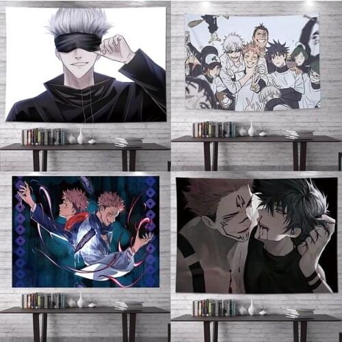 Hogar Japanese Comics Kawaii Room Decor Anime Print Tapestry Home Decoration Accessories Mural Aesthetic Room Decor Wall Hanging