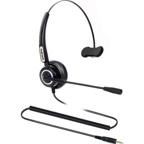 Extra Ear Pad+ Mobile Phone Headset with Noise Canceling Mic Headband for Laptop,iPhone Samsung Blackberry ZTE ,etc Smartphones