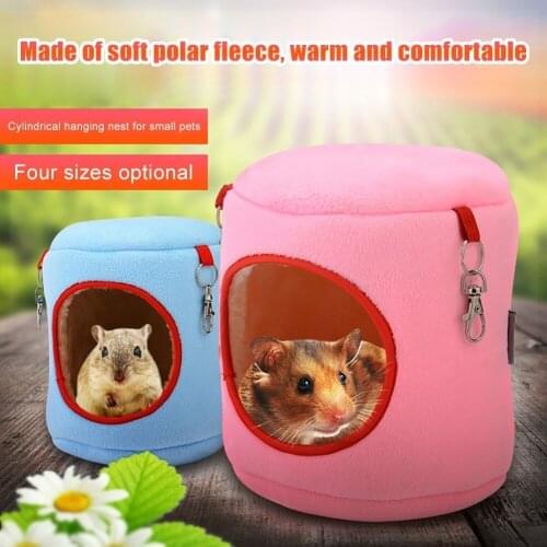 Hamster Parrot Nest Squirrel Cave Mouse House Small Pet House Bed Soft Flannel Winter Warm House Pet bird Hanging Bed