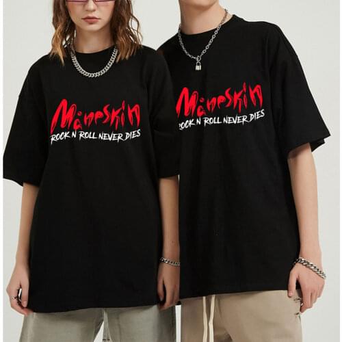Italian Band Maneskin Fashion Logo Prints T-shirts Women/Men Summer Short Sleeve Tshirts Hot Sale Casual Streetwear T Shirts