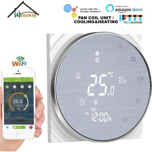 HESSWAY TUYA APP heat cool temp thermostat WIFI temperature control switch 95~240VAC 24VAC