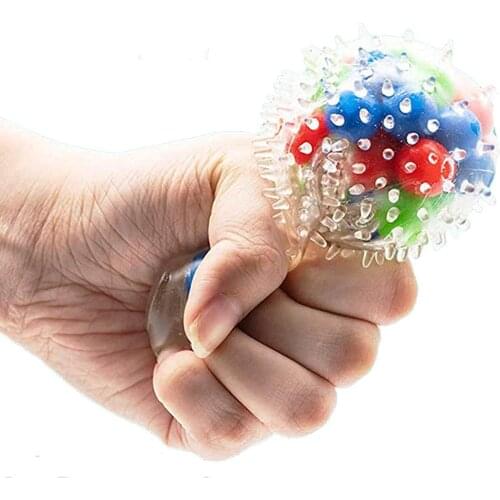 Squeeze Ball Toy DNA Colorful Beads Relieve Stress Hand Exercise Tool for Kids / Adults Random Color 2021 stress relief ball L*5