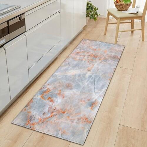 Kitchen Mat Entrance Doormat Marble Pattern Home Bathroom Hallway Non-Slip Carpet Bedroom Children Bedside Floor Decoration Rugs