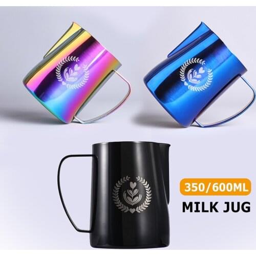 Milk Steaming & Frothing Pitcher, Stainless Steel Non-Stick Milk Jug Pull Flower Cup Perfect For Coffee Cappuccino Latte Art