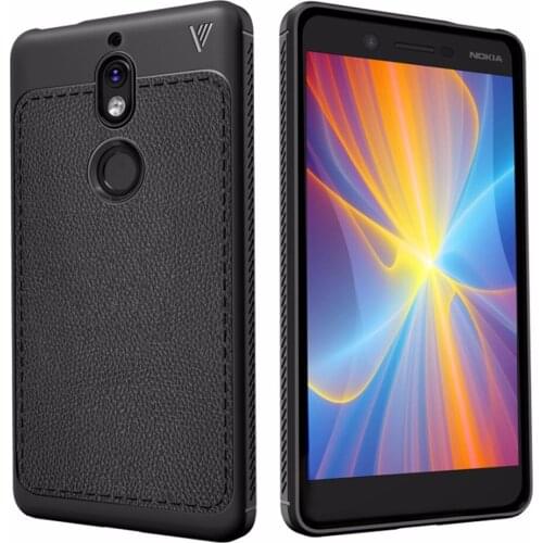 Lenuo Leshield Series for Leshen Series for Nokia 7 TPU Litchi Texture Dropproof Protective Back Cover Case Phone Bags 360 Full