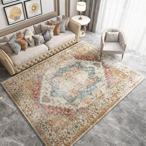 Retro Morocco Carpet Living Room American Luxury Bedroom Rug Thick Ethnic Style Persian Rug Office Study Coffee Table Floor Mat